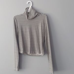 SHEIN striped mock neck long sleeve top